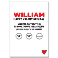 Personalised White BJ Valentine's Day Scratch card